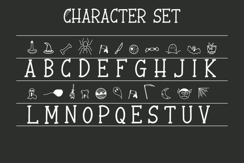 Spooky Dingbats Font Dm Letter Studio 