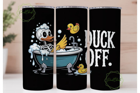 Spooky Duck Bath 20oz Tumbler Wrap Sublimation PixelChick 