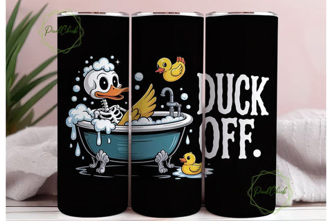 Spooky Duck Bath 20oz Tumbler Wrap Sublimation PixelChick 