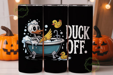 Spooky Duck Bath 20oz Tumbler Wrap Sublimation PixelChick 