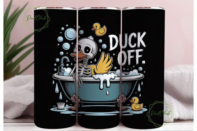 Spooky Duck Bath 20oz Tumbler Wrap Sublimation PixelChick 
