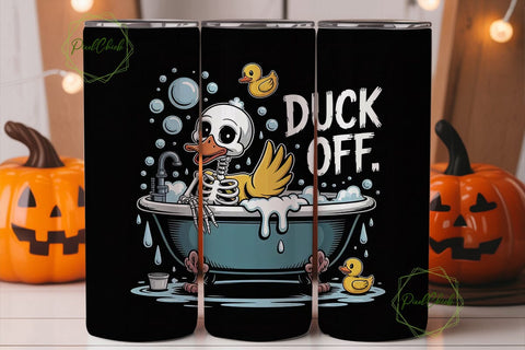 Spooky Duck Bath 20oz Tumbler Wrap Sublimation PixelChick 