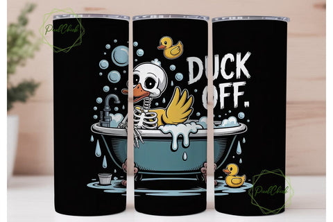 Spooky Duck Bath 20oz Tumbler Wrap Sublimation PixelChick 