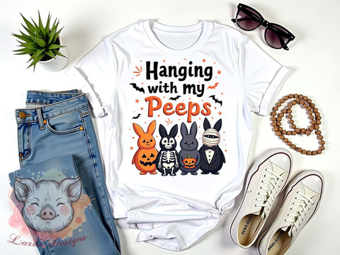 Spooky Easter Bunny, Easter Clipart, Easter Peeps, Bunny PNG, Cute Easter Art, Digital Download, Sublimation Design, Halloween Easter Sublimation Lara' s Designs 