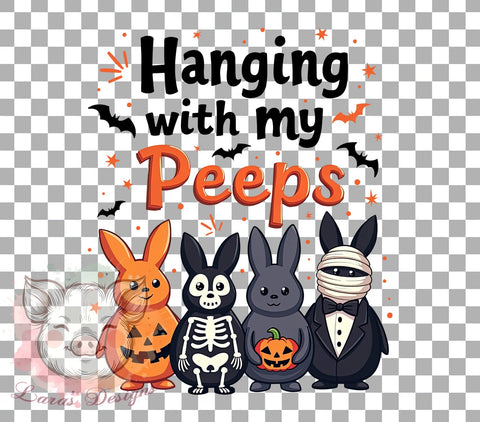 Spooky Easter Bunny, Easter Clipart, Easter Peeps, Bunny PNG, Cute Easter Art, Digital Download, Sublimation Design, Halloween Easter Sublimation Lara' s Designs 