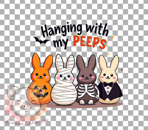 Spooky Easter Bunny, Easter Clipart, Easter Peeps, Bunny PNG, Cute Easter Art, Digital Download, Sublimation Design, Halloween Easter Sublimation Lara' s Designs 