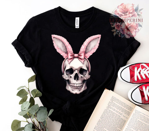 Spooky Easter, Pink Skull, Bunny PNG, Digital Download, Sublimation Design, Halloween Easter, Cute Skull Bunny, Easter Decor Sublimation Li Zamperini 