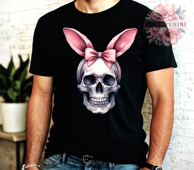 Spooky Easter, Pink Skull, Bunny PNG, Digital Download, Sublimation Design, Halloween Easter, Cute Skull Bunny, Easter Decor Sublimation Li Zamperini 