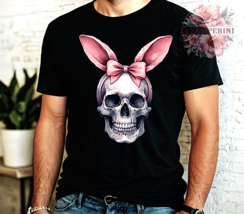 Spooky Easter, Pink Skull, Bunny PNG, Digital Download, Sublimation Design, Halloween Easter, Cute Skull Bunny, Easter Decor Sublimation Li Zamperini 
