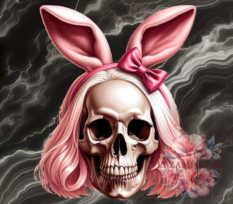 Spooky Easter, Pink Skull, Bunny PNG, Digital Download, Sublimation Design, Halloween Easter, Cute Skull Bunny, Easter Decor Sublimation Li Zamperini 