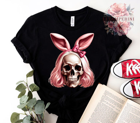 Spooky Easter, Pink Skull, Bunny PNG, Digital Download, Sublimation Design, Halloween Easter, Cute Skull Bunny, Easter Decor Sublimation Li Zamperini 