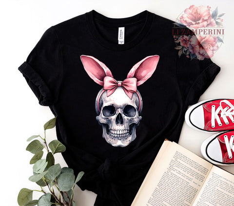 Spooky Easter, Pink Skull, Bunny PNG, Digital Download, Sublimation Design, Halloween Easter, Cute Skull Bunny, Easter Decor Sublimation Li Zamperini 
