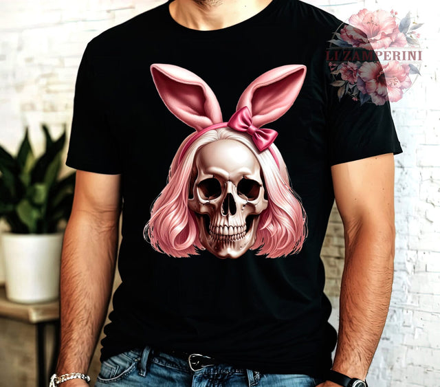 Spooky Easter, Pink Skull, Bunny PNG, Digital Download, Sublimation Design, Halloween Easter, Cute Skull Bunny, Easter Decor Sublimation Li Zamperini 