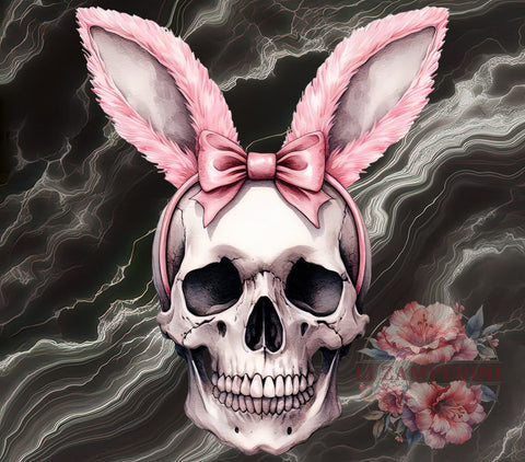 Spooky Easter, Pink Skull, Bunny PNG, Digital Download, Sublimation Design, Halloween Easter, Cute Skull Bunny, Easter Decor Sublimation Li Zamperini 