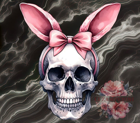 Spooky Easter, Pink Skull, Bunny PNG, Digital Download, Sublimation Design, Halloween Easter, Cute Skull Bunny, Easter Decor Sublimation Li Zamperini 