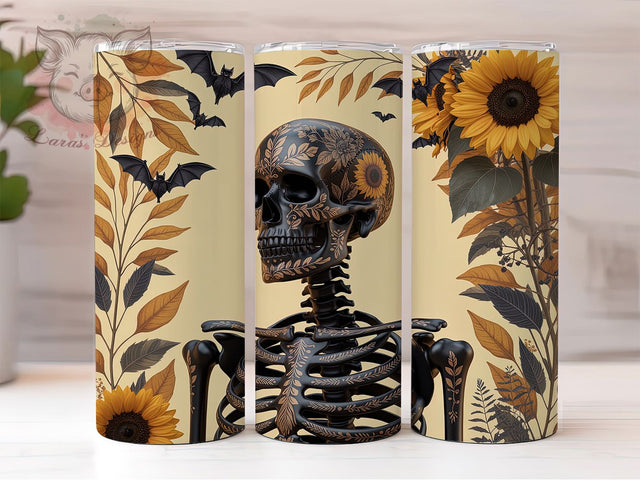 Spooky Edgy Skull Fall Tumbler Wrap, Fall Skull Png, 20oz Skinny Tumbler, Sublimation Download, Spooky Season Tumbler, Edgy Fall Tumbler, Halloween Tumbler Png Sublimation Lara' s Designs 