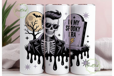 Spooky Era Skeleton 20oz Tumbler Wrap Sublimation PixelChick 