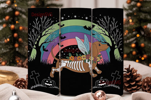 Spooky Fairy Dachshund 20oz Tumbler Wrap Sublimation DesignSVG 