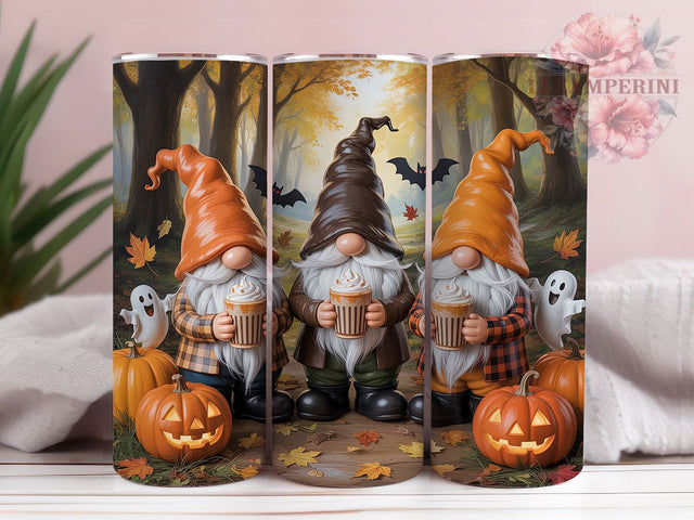 Spooky Fall Gnomes Pumpkin Tumbler Wrap, Halloween Tumbler Wrap, Pumpkin Spice Tumbler, Halloween Gnome Tumbler, 20oz Skinny Tumbler Png, Autumn Tumbler Design, Spooky Gnome Sublimation Sublimation Li Zamperini 
