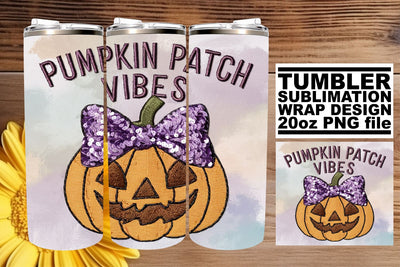 Spooky Fall Pumpkin Halloween Tumbler 20oz Sublimation Wrap Sublimation afrosvg 