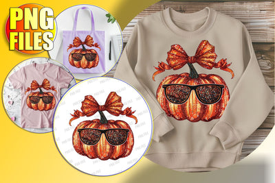 Spooky Fall Pumpkin with Bow for Halloween PNG Design Sublimation afrosvg 