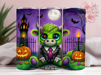 Spooky Farm Highland Cow Halloween Tumbler, Highland Cow Halloween Mug, Cute Cow Art, 20Oz Tumbler Wrap, Sublimation Design, Rustic Halloween Drinkware, Farm Animal Fall Print Sublimation Li Zamperini 
