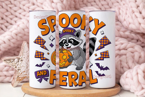 Spooky Feral Raccoon 20oz Tumbler Wrap Sublimation DesignSVG 