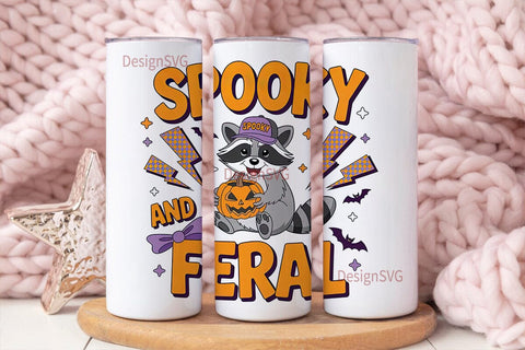 Spooky Feral Raccoon 20oz Tumbler Wrap Sublimation DesignSVG 
