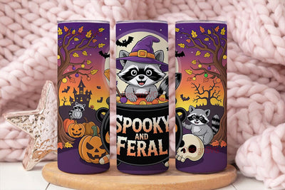 Spooky & Feral Raccoon 20oz Tumbler Wrap Sublimation DesignSVG 