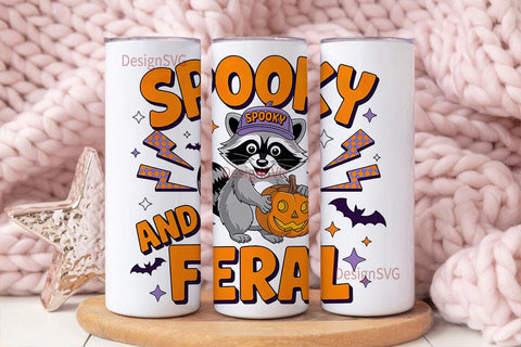 Spooky Feral Raccoon 20oz Tumbler Wrap Sublimation DesignSVG 
