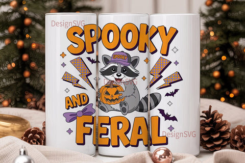 Spooky Feral Raccoon 20oz Tumbler Wrap Sublimation DesignSVG 