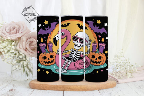 Spooky Flamingo Halloween 20oz Tumbler Sublimation sassyprint 