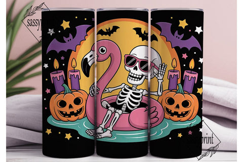 Spooky Flamingo Halloween 20oz Tumbler Sublimation sassyprint 