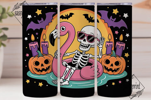 Spooky Flamingo Halloween 20oz Tumbler Sublimation sassyprint 