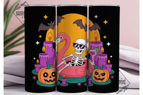 Spooky Flamingo Halloween 20oz Tumbler Sublimation sassyprint 