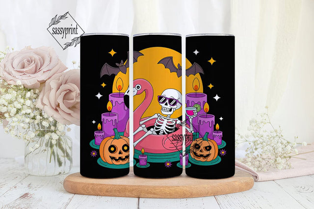 Spooky Flamingo Halloween 20oz Tumbler Sublimation sassyprint 
