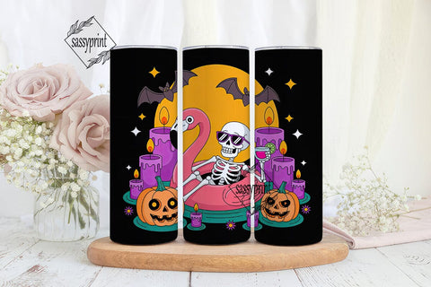 Spooky Flamingo Halloween 20oz Tumbler Sublimation sassyprint 