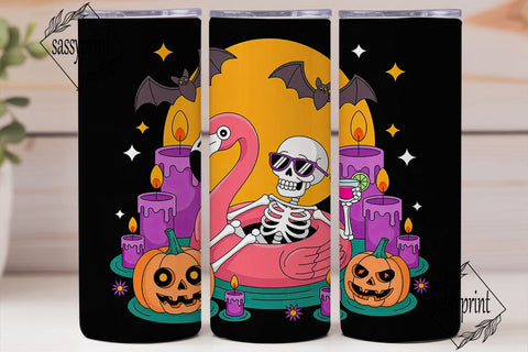 Spooky Flamingo Halloween 20oz Tumbler Sublimation sassyprint 