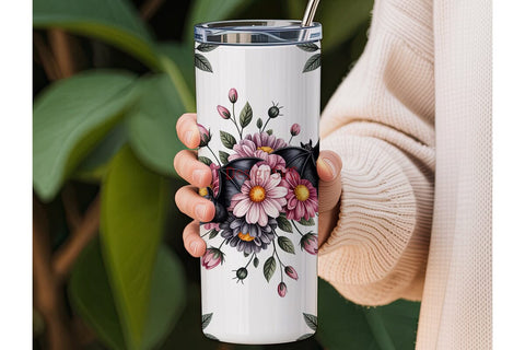 Spooky Floral Halloween 20oz Tumbler Sublimation DesignSVG 