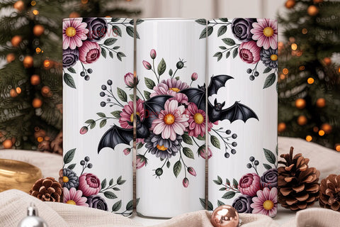 Spooky Floral Halloween 20oz Tumbler Sublimation DesignSVG 