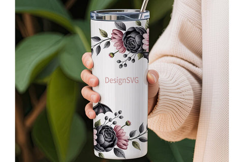 Spooky Floral Halloween 20oz Tumbler Sublimation DesignSVG 