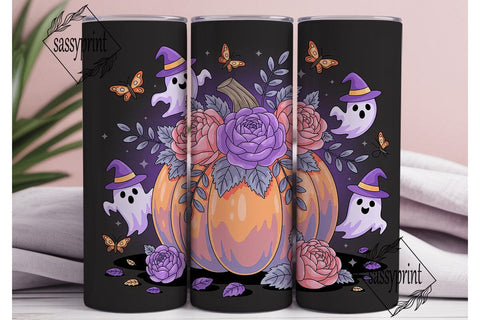 Spooky Floral Halloween 20oz Tumbler Sublimation sassyprint 