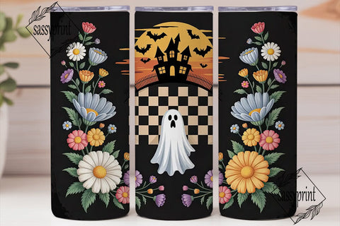 Spooky Floral Halloween 20oz Tumbler Sublimation sassyprint 