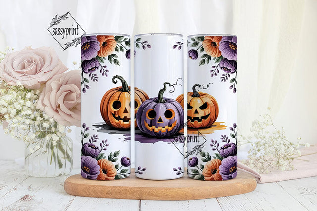 Spooky Floral Halloween 20oz Tumbler Sublimation sassyprint 