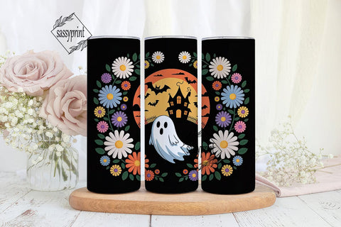 Spooky Floral Halloween 20oz Tumbler Sublimation sassyprint 