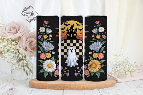 Spooky Floral Halloween 20oz Tumbler Sublimation sassyprint 