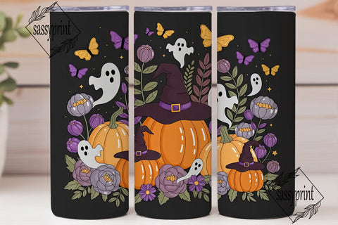 Spooky Floral Halloween 20oz Tumbler Sublimation sassyprint 