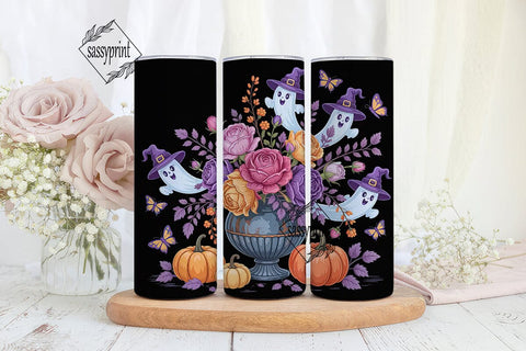 Spooky Floral Halloween 20oz Tumbler Sublimation sassyprint 