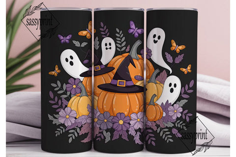 Spooky Floral Halloween 20oz Tumbler Sublimation sassyprint 