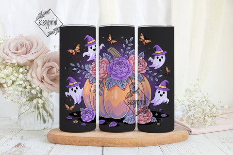 Spooky Floral Halloween 20oz Tumbler Sublimation sassyprint 